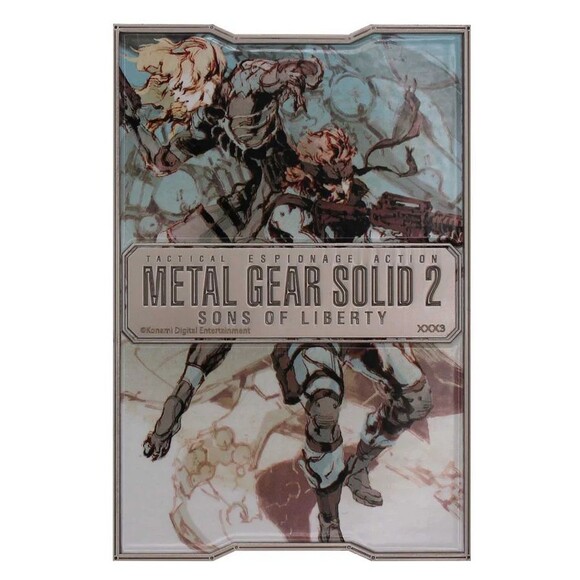 Metal Gear Solid 2 Snake & Raiden Silver Statues Official MGS Metal Figurine Set - Picture 7 of 8